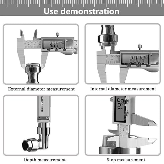 Digital Caliper Measuring Tool, Stainless Steel Vernier Caliper Digital - Image 6