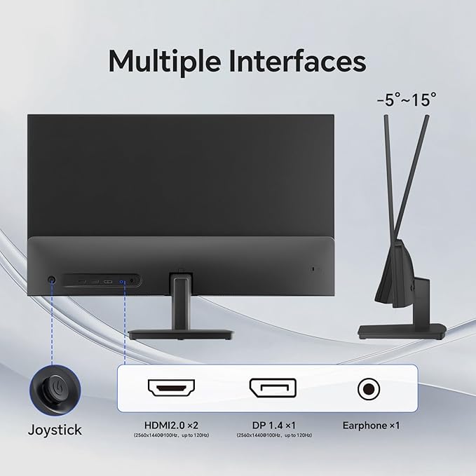 KTC 27 Inch QHD Computer Monitor 100Hz, IPS Panel, 2K 1440P PC Gaming Monitor - Image 7