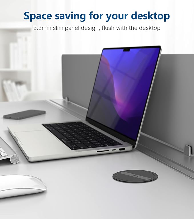 Pop up Outlet for Countertop, PD 20W USB C Fast Charging, 3.15" Desk Grommet - Image 3
