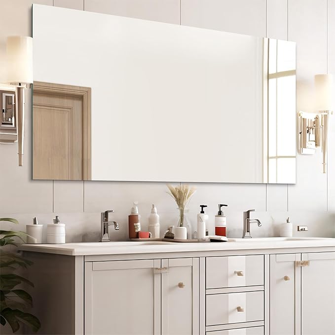 Mirrorons Large Mirror 72" x 36", Modern Rectangle Bathroom Mirror - Image 3