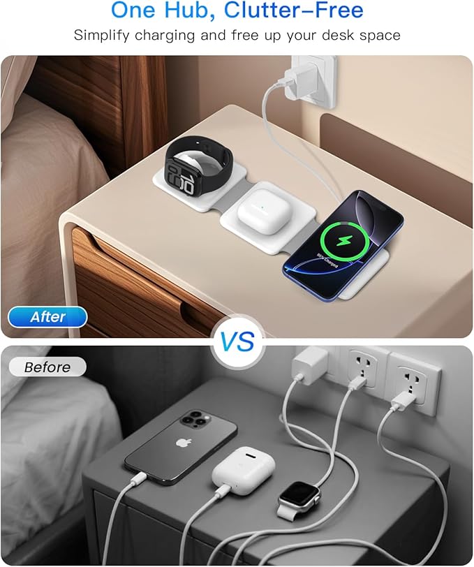 Charging Station for Apple Multiple Devices - 3 in 1 Foldable Magnetic Wireless - Image 6