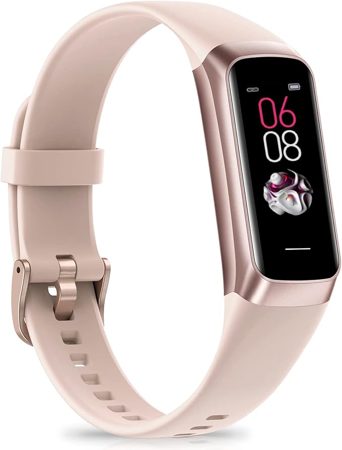 Fitness Tracker with 24/7 Heart Rate Blood Oxygen Sleep Monitor, 1.1" AMOLED by Bakoor