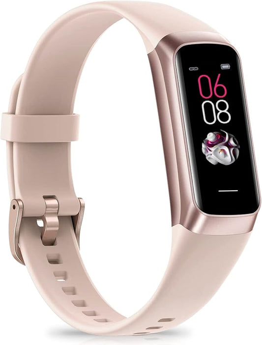 Fitness Tracker with 24/7 Heart Rate Blood Oxygen Sleep Monitor, 1.1" AMOLED by Bakoor