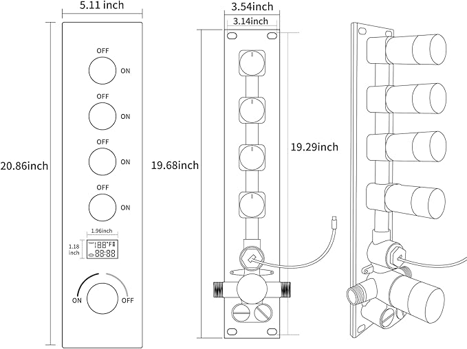 KATAIS Full Body Shower System Chrome Tempreature Display Shower Faucet Set - Image 8