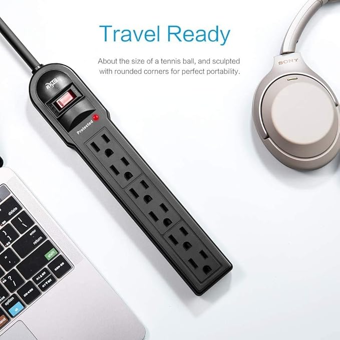 KMC 6-Outlet Surge Protector Power Strip 6 Pack - Image 8