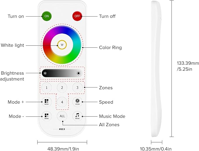 BTF-LIGHTING RB3 2.4G Wireless Touch RF Remote - Image 2