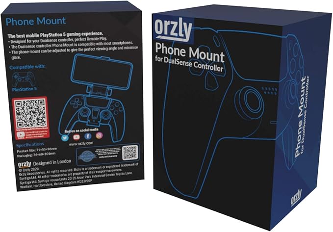 Orzly PS5 Controller Mobile Gaming Clip, DualSense Controller Phone Mount - Image 2