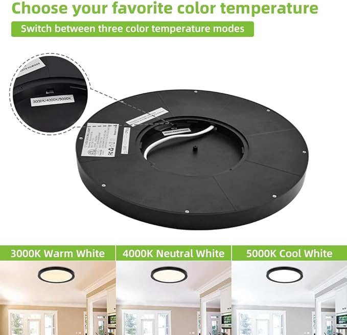 hykolity 12 Inch Selectable CCT LED Round Flat Panel Light, 24W - Image 3
