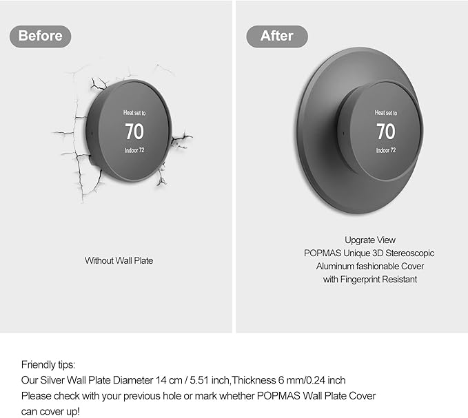 Metal Nest Wall Plate for Google Nest Thermostat 2020, Trim Kit - Image 4