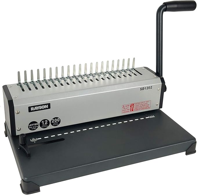 RAYSON SD1202 Comb Binding Machine, 19 Holes, Max Punching Letter Size by RAYSON