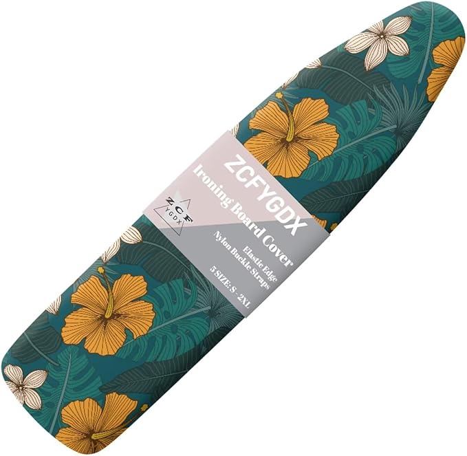 ZCFYGDX Hawaiian Flower Leaf Print Ironing Board Cover Extra Large, Elastic by ZCFYGDX