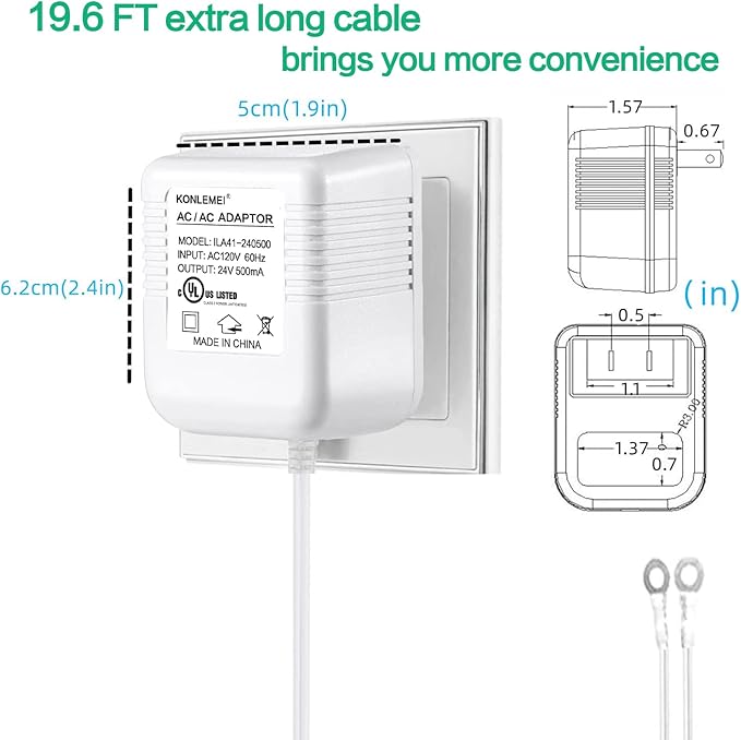 KONLEMEI Doorbell Power Adapter, 24V Transformer Compatible - Image 5