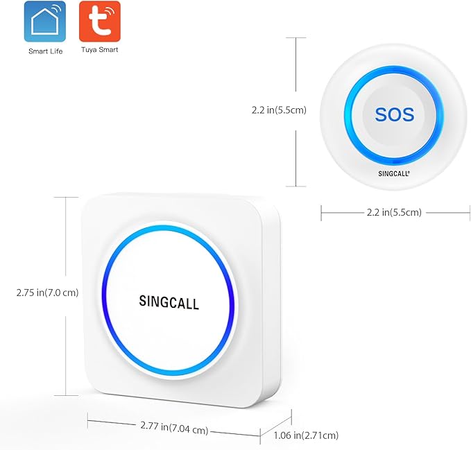 SINGCALL Tuya WiFi SOS Wireless Calling Caregiver Pager System Calling Alert - Image 2