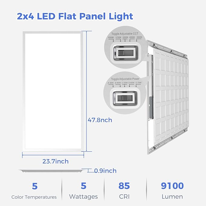 Aphyni 36 Pack 2x4 LED Flat Panel Light, Bright 9100LM Flush Mount Office - Image 6