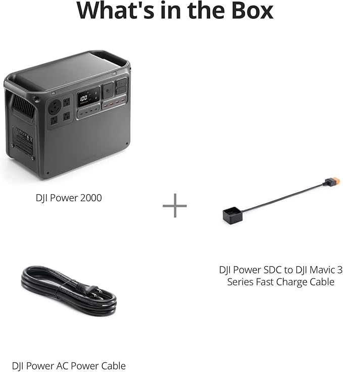 DJI Power 2000 Portable Power Station, SDC to Mavic 3 Cable, 2048Wh LFP Battery - Image 9