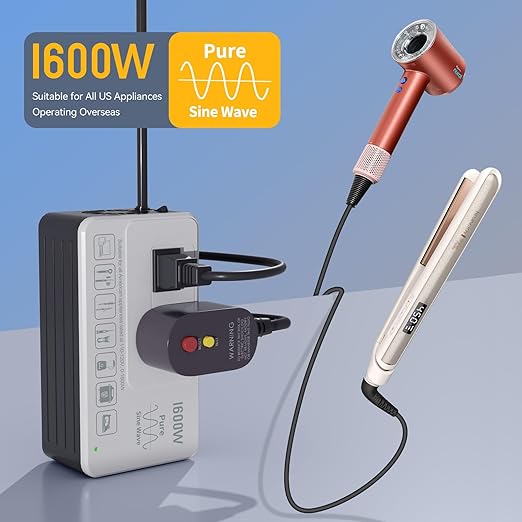 HYTED 1600W 220V to 110V Voltage Converter, Universal Power Plug Adapter - Image 3