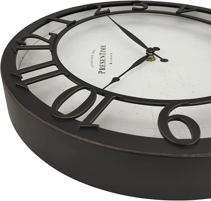 Presentime & Co 13" Farmhouse Series Wall Clock, Vintage Style, Retro Clock - Image 4