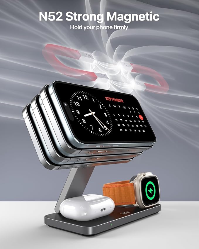 UEQ Foldable 3 in 1 Wireless Charging Station - Image 4