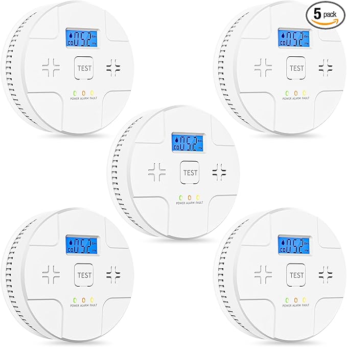 5 Packs, Smoke Detector Carbon Monoxide Detector Combo, 2-in-1 Detection by ARIKON