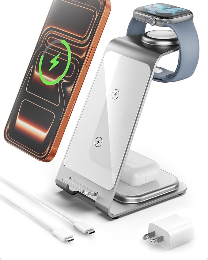 Intoval Aluminum 3 in 1 Wireless Charging Station by Intoval