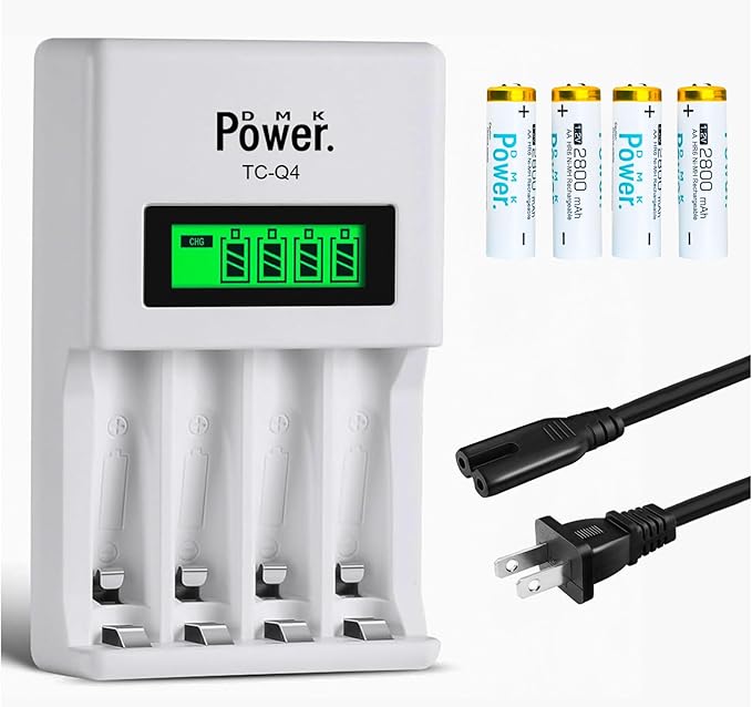 DMK POWER Rechargeable High Capacity Batteries 1.2V NiMH Low Self Discharge and by DMK+POWER