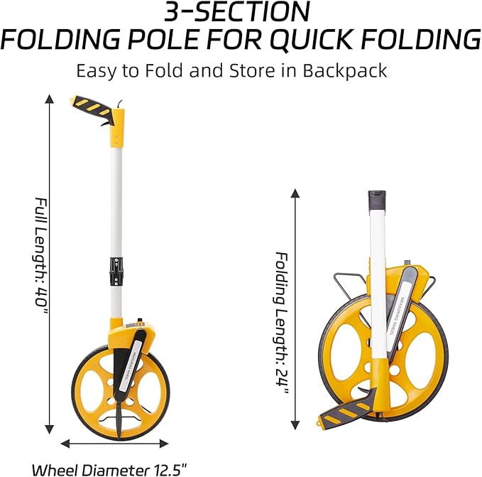 Measuring Wheel With Handle Reset & Brake, Rolling Measuring Wheel in Feet - Image 2