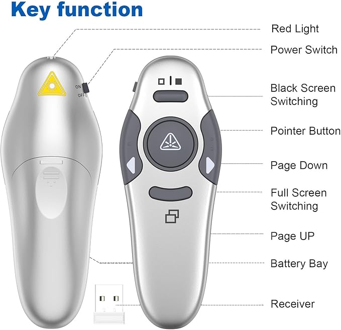 QUI Presentation Clicker Wireless Presenter Remote Clicker - Image 6