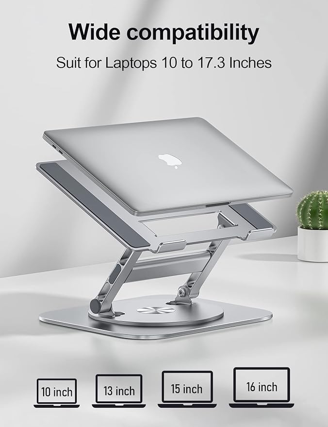 MCHOSE Laptop Stand with 360° Rotating Base, Foldable Adjustable Computer Holder - Image 6