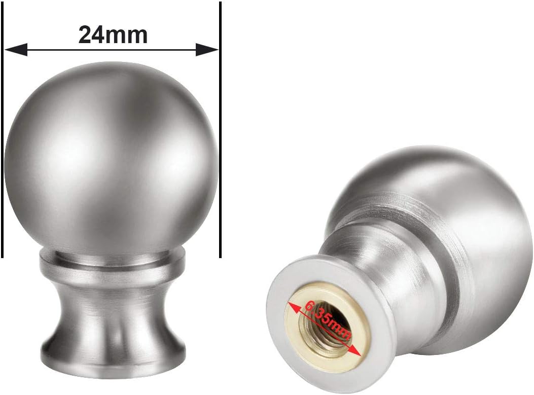 Canomo 8 Inch Nickel Lamp Harp with Finial and Detachable Saddle Base Lampshade Holder Bracket for Table and Floor Lamp, 2 Sets