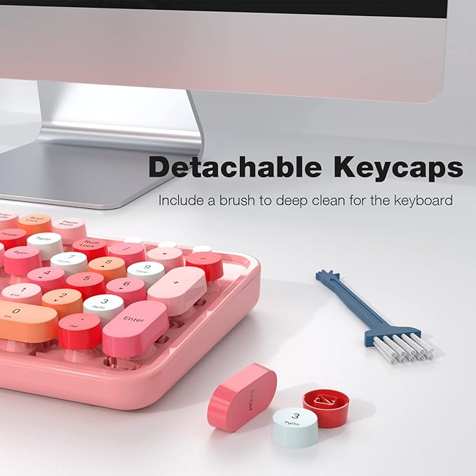 MOFII Wireless Keyboard and Mouse Combo, 2.4GHz Retro Full Size - Image 5