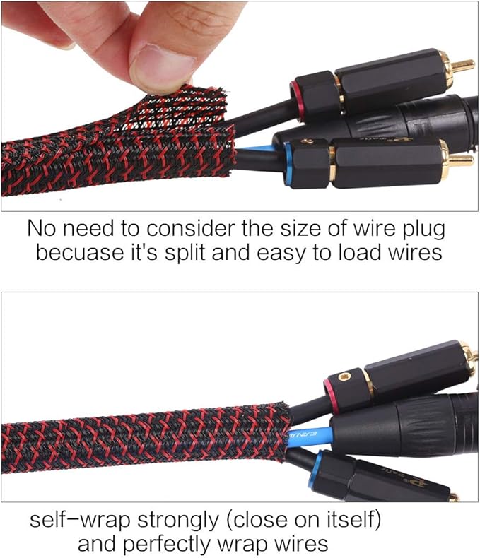 Alex Tech 10ft - 1/2 inch Cord Protector Wire Loom Tubing Cable Sleeve Split - Image 2