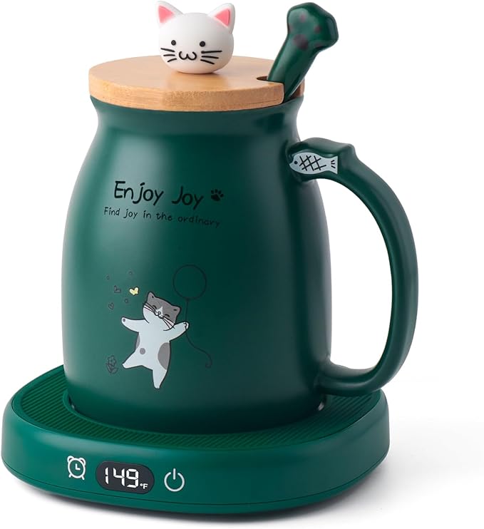 Bsigo Cute Cat Mug Set & Electric Smart Mug Warmer by SmartTool%E2%80%A2BetterLife