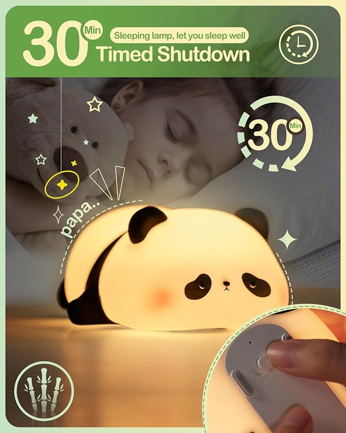 ATSUI Cute Panda Night Light, LED Squishy Novelty Animal Night Lamp, Food Grade - Image 3