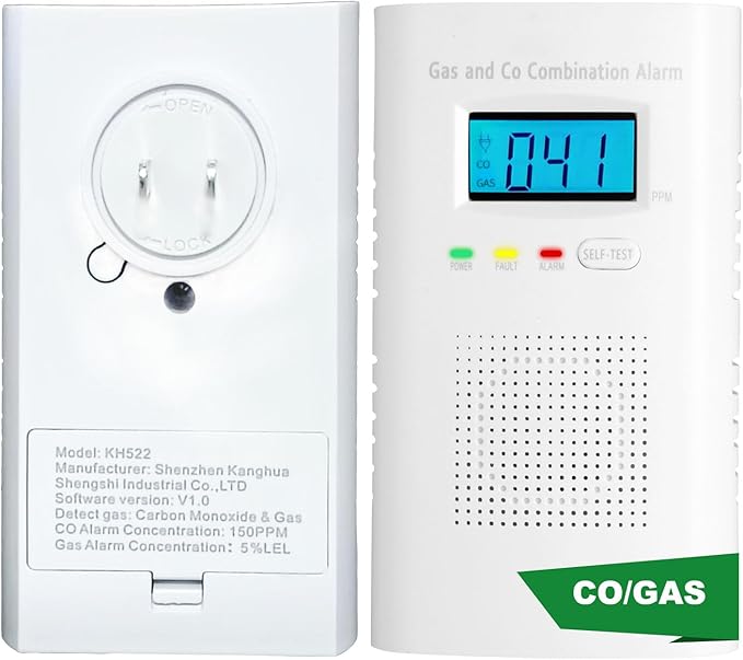 Combination Gas and Carbon Monoxide Detector Plug-in | CO Alarm & Natural Gas by Vzmcov