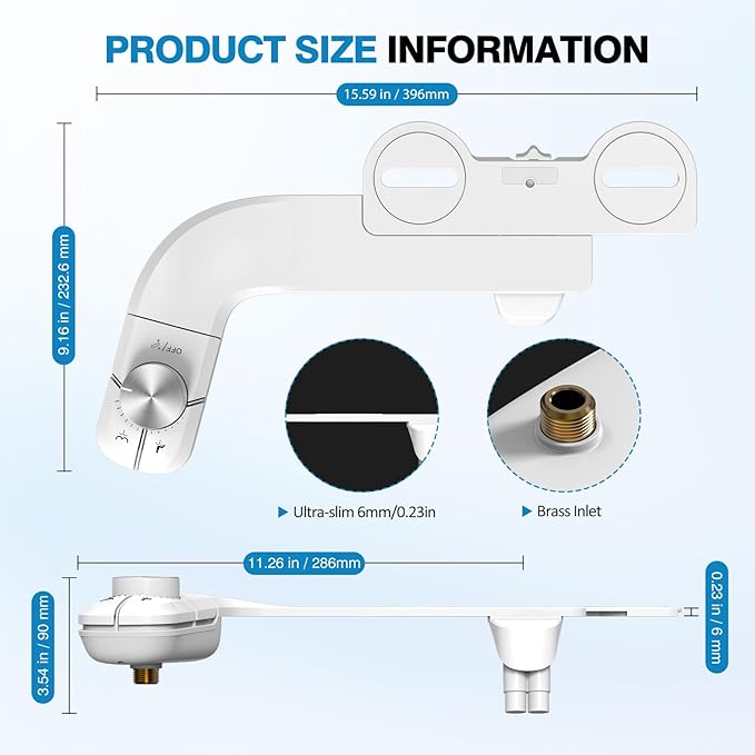 Non-Electric Bidet Attachment for Toilet, Ultra Slim Self-Cleaning Retractable - Image 3