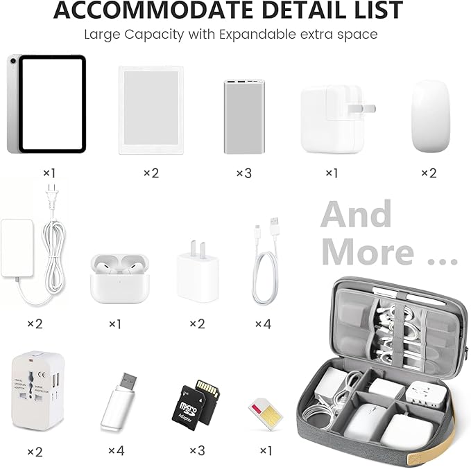 Travelkin Large Cord Organizer Travel, Electronic Organizer Travel Case - Image 7