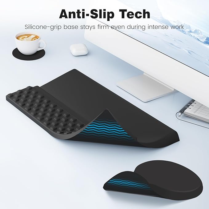 Ospelelf Ergonomic Mouse Pad and Keyboard Stand Wrist Rest Set, Memory Foam - Image 5