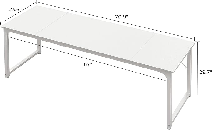 Huuger Computer Desk, 70 Inch Office Desk, Gaming Desk - Image 3