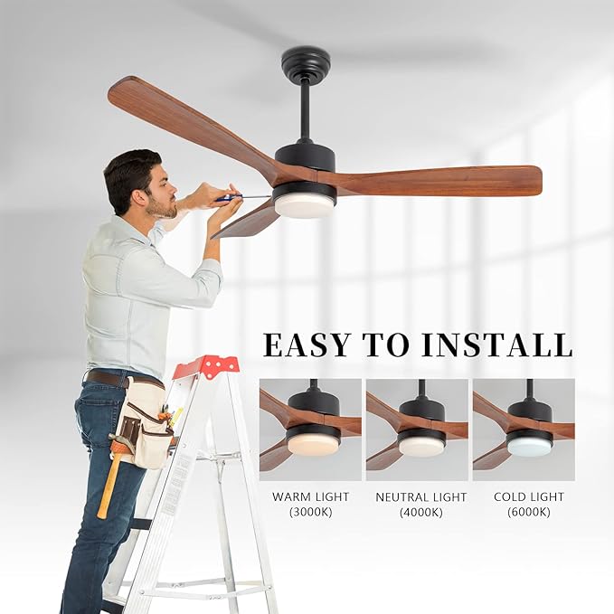 revoici 52 Inch Solid Wood Ceiling Fans - Image 2