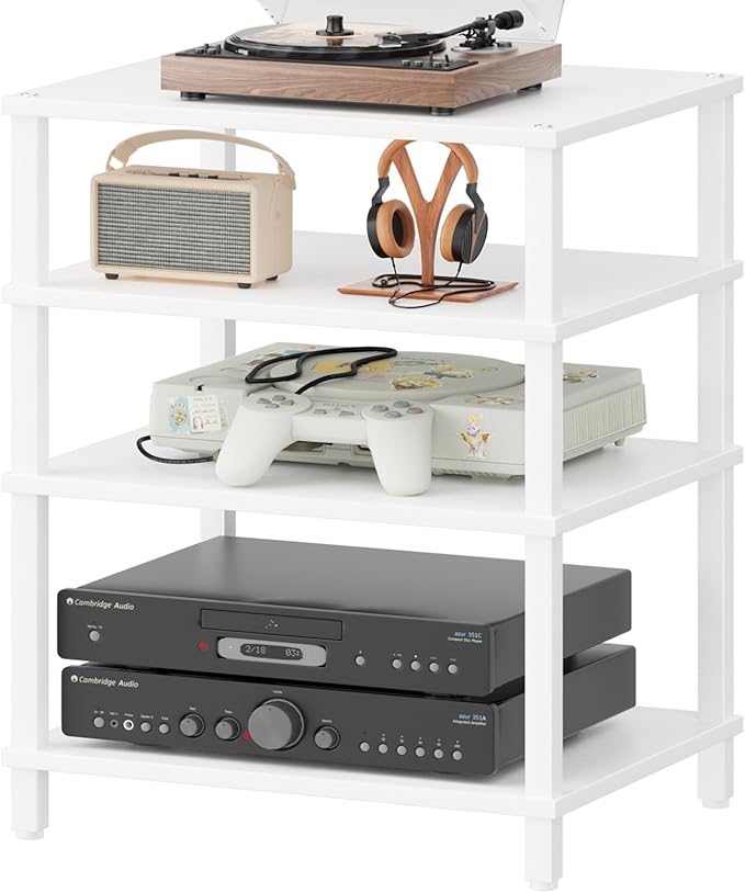 LELELINKY 4-Tier AV Media Player Stand, Stereo Stand, Modern Audio Shelf by LELELINKY