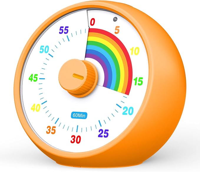Visual Timer for Kids, 60-Minute Countdown Timer for Classroom Office Kitchen by kieckysquirrel