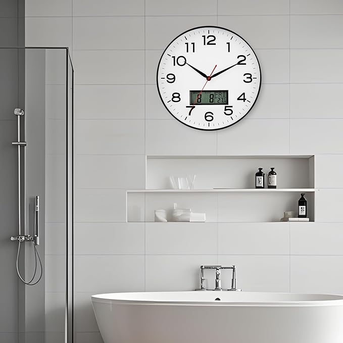 AKCISOT Wall Clock 12 Inch, Non-Ticking Silent Battery Operated Analog - Image 7