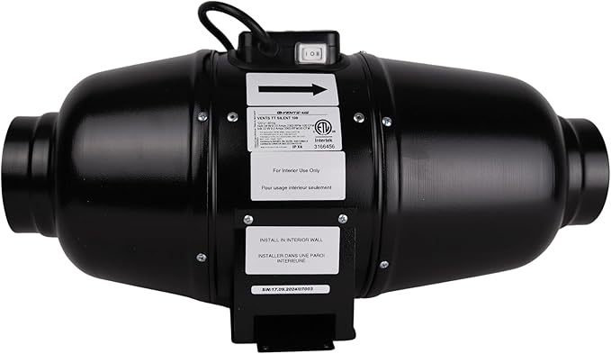 VENTS-US TT Silent M 125-5" Inline Duct Fan Includes Two-Speed Switch - Image 3