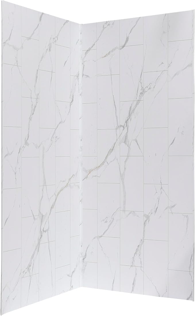 Palisade 78in x 36in x 36in Waterproof Vinyl Corner Shower Surround Kit by PalisadeWallTilesandPlanks