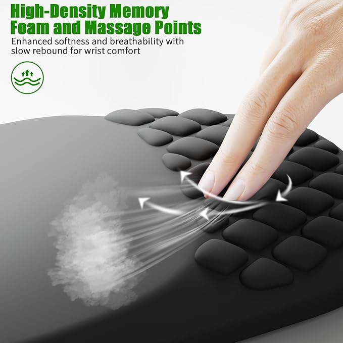 VAGAU Ergonomic Mouse Pad with Wrist Rest, Wrist Rest Pain Relief Mousepad - Image 3