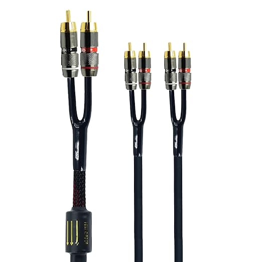 Arklove 18ft Shielded RCA Plug Splitter Stereo Audio Video Cable 2 Male to 4 by Arklove