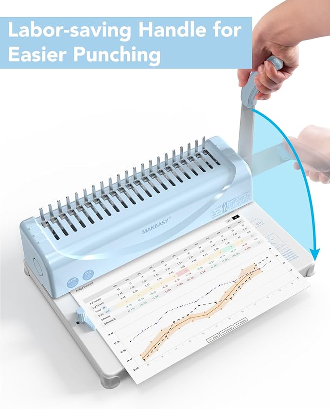 MAKEASY Binding Machine, 450 Sheets, Comb Binding Machines - Image 3