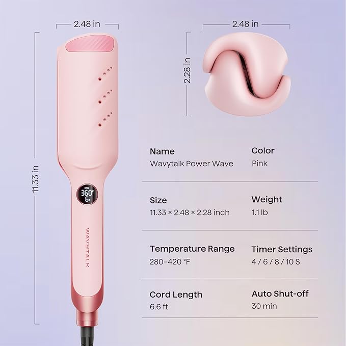 Wavytalk Power Wave Hair Crimper, Curling Iron Hair Crimper Waver, Ventilation - Image 8