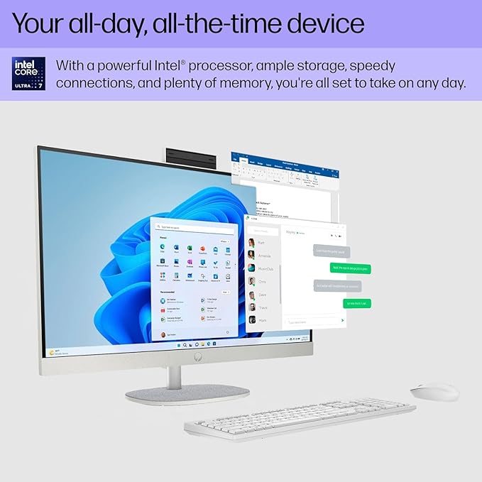 HP 27" All-in-One Touchscreen Desktop PC 2025 New, Intel Ultra 7 255U, Intel AI - Image 5
