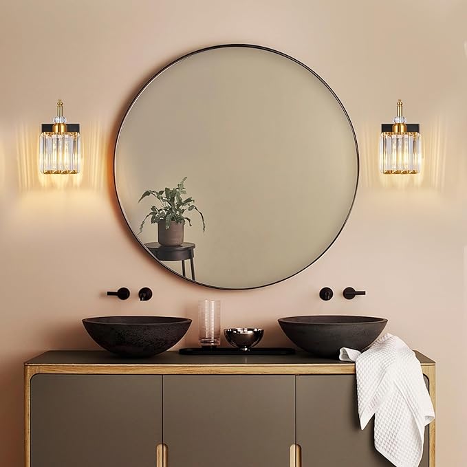 BBLLWJ Modern Wall Sconces Set of Two Black Gold Indoor Wall Mounted Room - Image 3